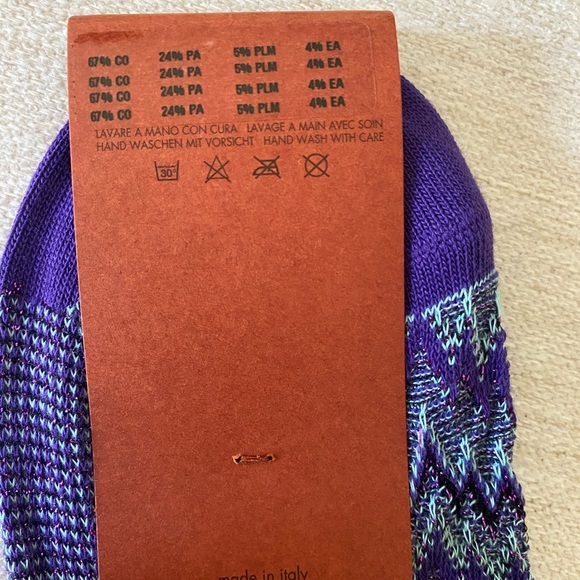 NEW With Tags Missoni Purple Zig Zag Socks - Picture 4 of 4